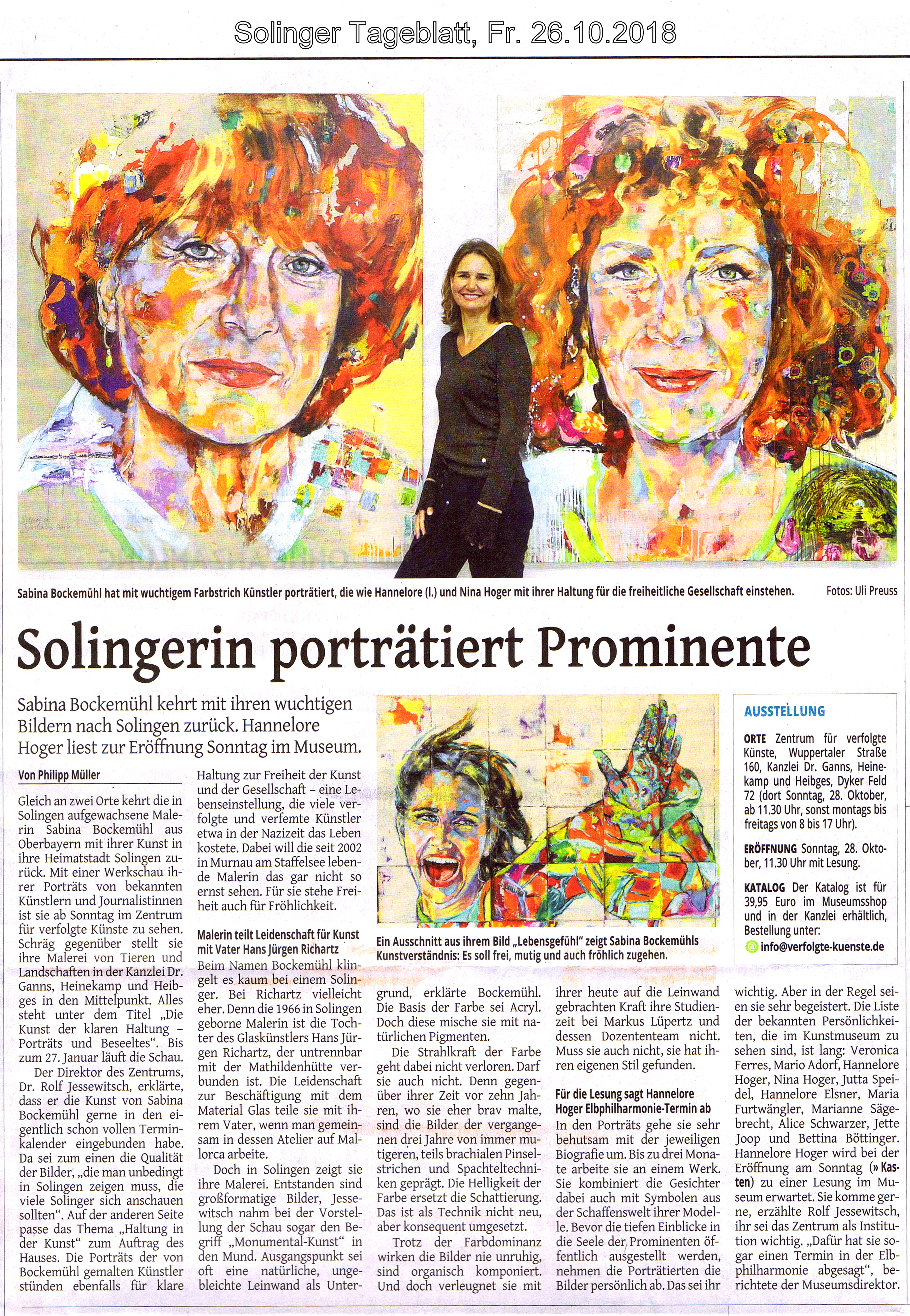 Solinger Tageblatt - Solingerin porträtiert prominente
